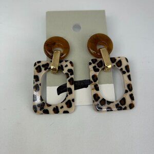 Leopard Print Nordtrom BP Squere & Circle Earrings  Lightweight Acrylic
